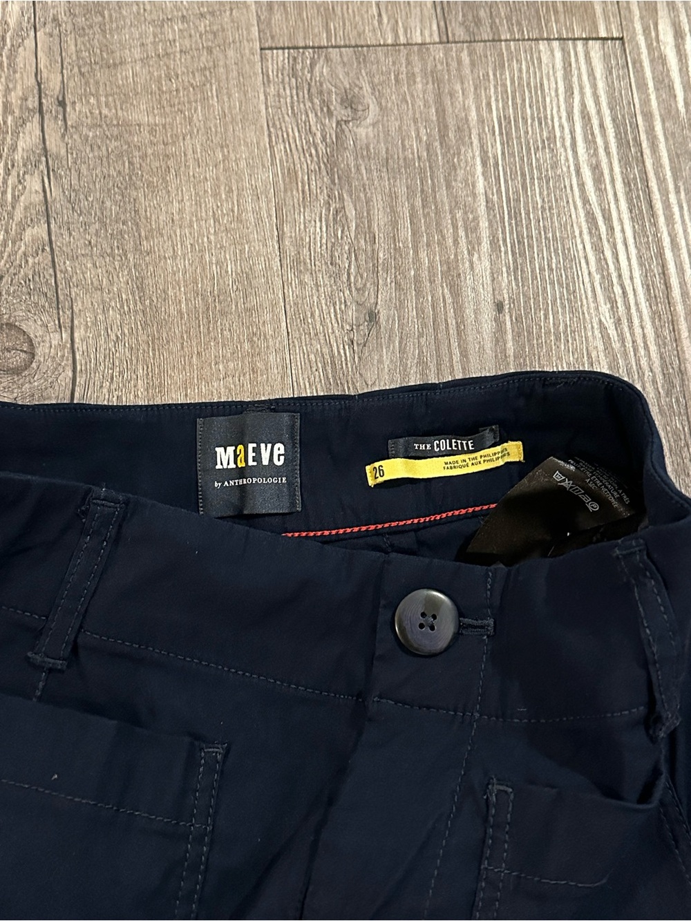 Maeve Anthropologie The Colette Wide Leg Navy Pants 26 - Picture 5 of 9